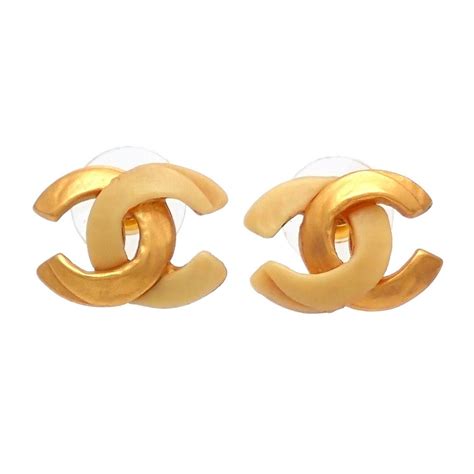 chanel double c enamel earrings